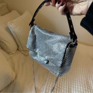 Nunoo silver metal mesh bag